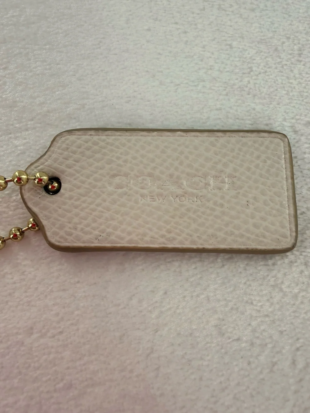 Coach Cream Bag Tag